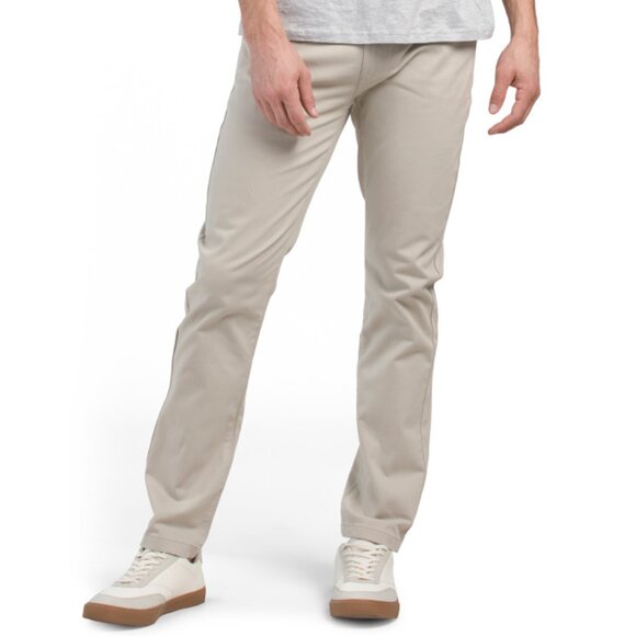 NICKEL & IRON Light Beige Peached Sateen Stretch Twill Pants - Picture 1 of 2